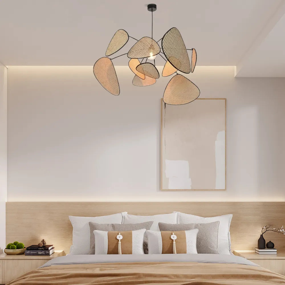 Art Deco Designer Rattan Chandelier