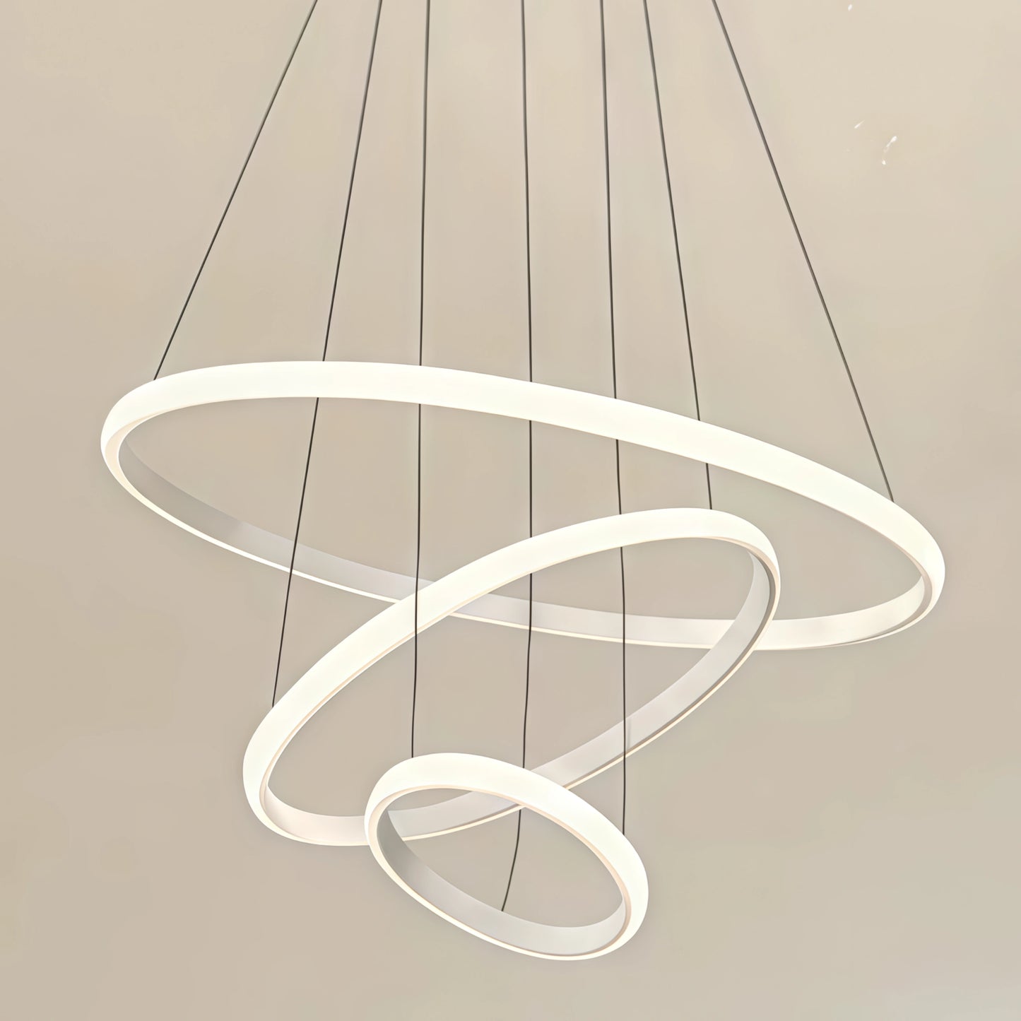 Velora Modern Metal Ring Pendant Light – Dimmable Fixture for Living