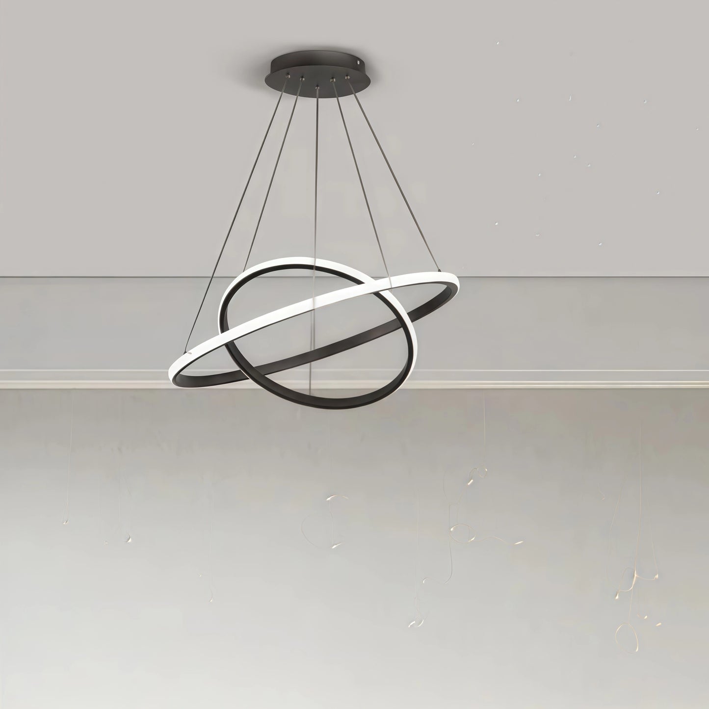 Velora Modern Metal Ring Pendant Light – Dimmable Fixture for Living