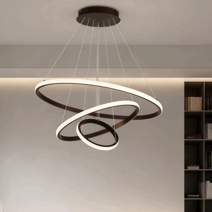 Velora Modern Metal Ring Pendant Light – Dimmable Fixture for Living