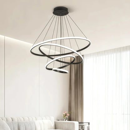 Velora Modern Metal Ring Pendant Light – Dimmable Fixture for Living