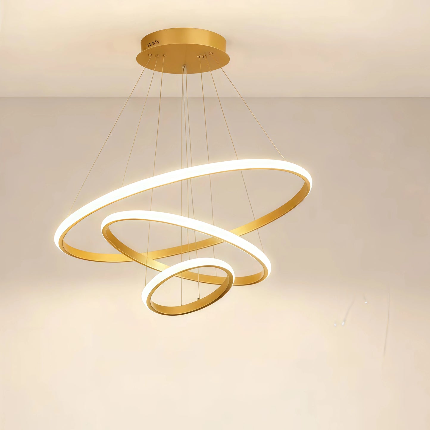 Velora Modern Metal Ring Pendant Light – Dimmable Fixture for Living