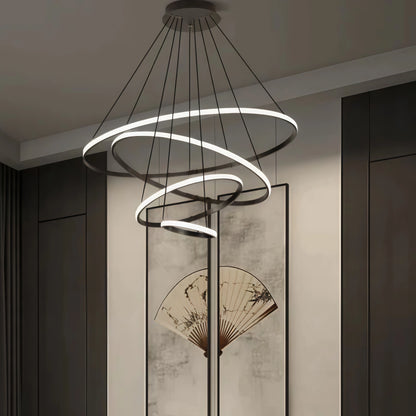 Velora Modern Metal Ring Pendant Light – Dimmable Fixture for Living