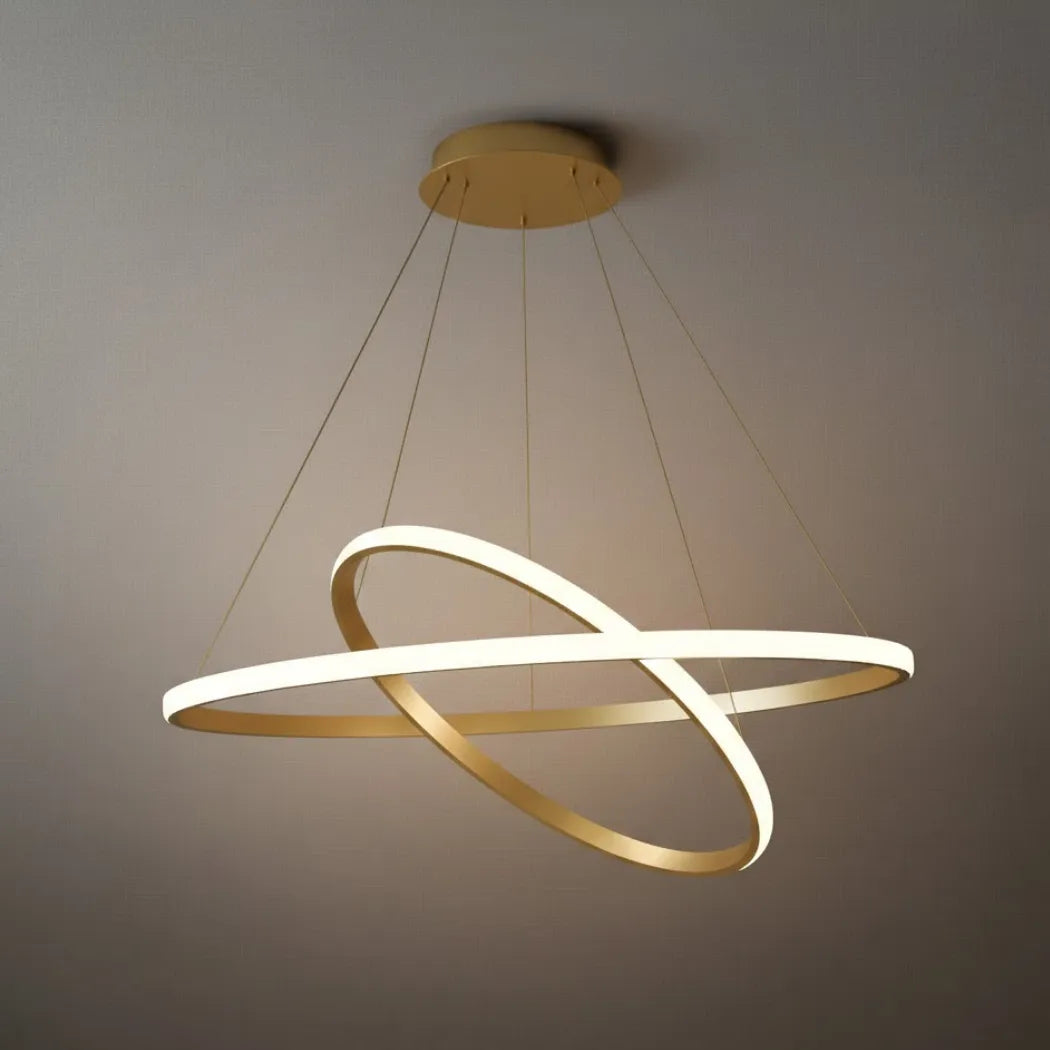 WV103 Velora Modern Metal Ring Pendant Light – Dimmable Fixture for Living