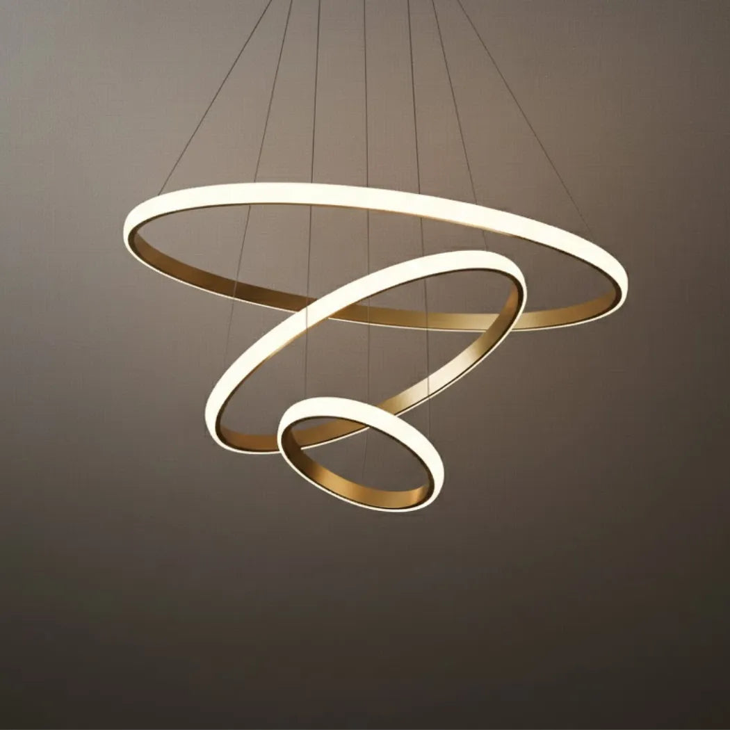WV103 Velora Modern Metal Ring Pendant Light – Dimmable Fixture for Living