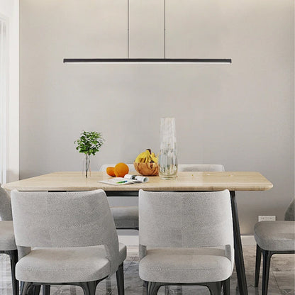 Minimalist Linear Black Pendant Light for Dining Room