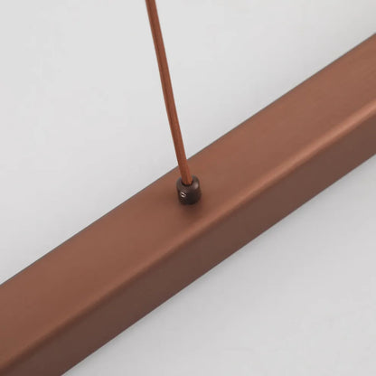 Minimalist Linear Brown Pendant Light  Rope details