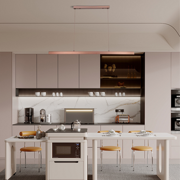 Minimalist Linear Brown Pendant Light  for Kitchen Island