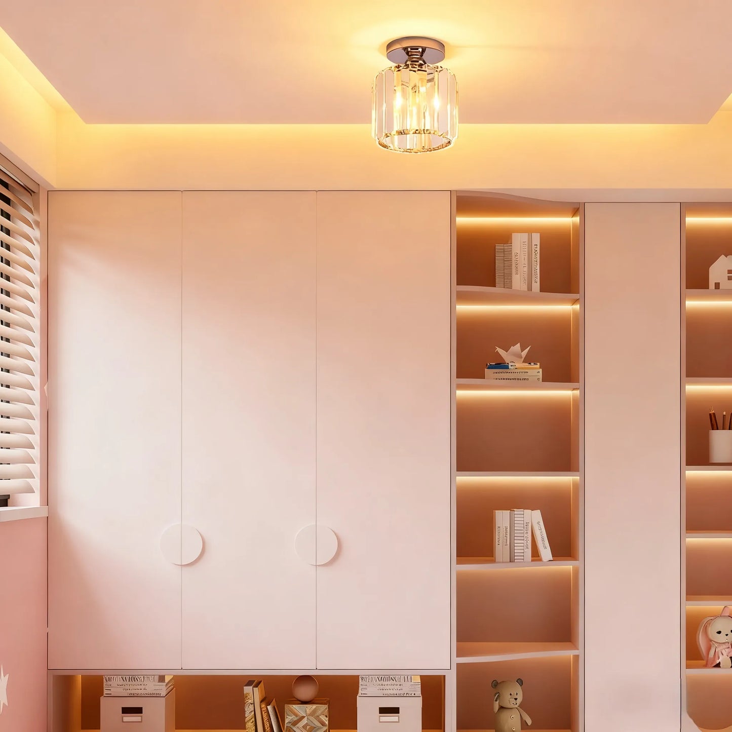 Ceiling Lamp – Metal/Acrylic Design in Black/Gold/Silver for Bedroom