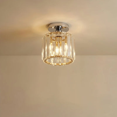Vetro Modern Ceiling Lamp Metal/Crystal Design in Silver for Bedroom