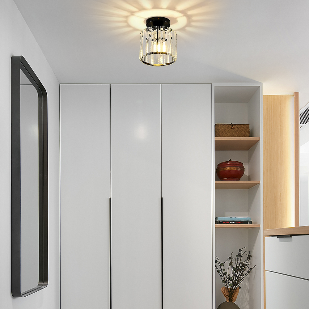 Modern Black Ceiling Light Glass for Hallway