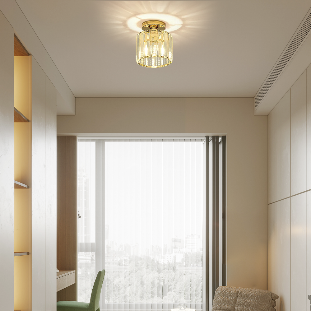 Modern Gold Ceiling Light Glass for Bedroom