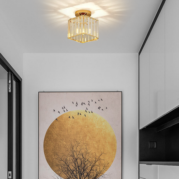 Modern Gold Ceiling Light Glass for Hallway
