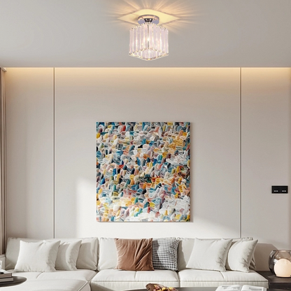Modern Silver Ceiling Light Glass for Living Room