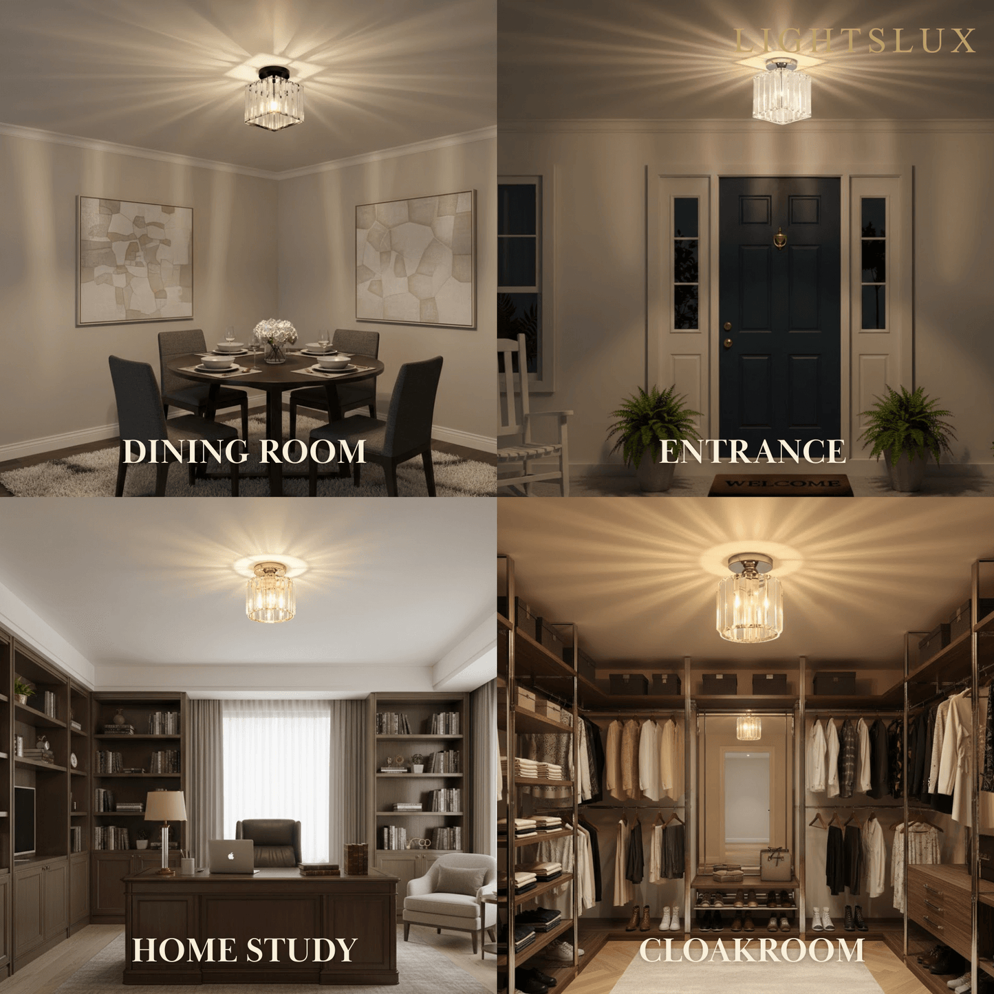 Vetro Modern Ceiling Lamp Metal/Crystal Desig