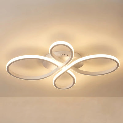 Modern Linear Ceiling Light - White/Black Metal Fixture for Living Room