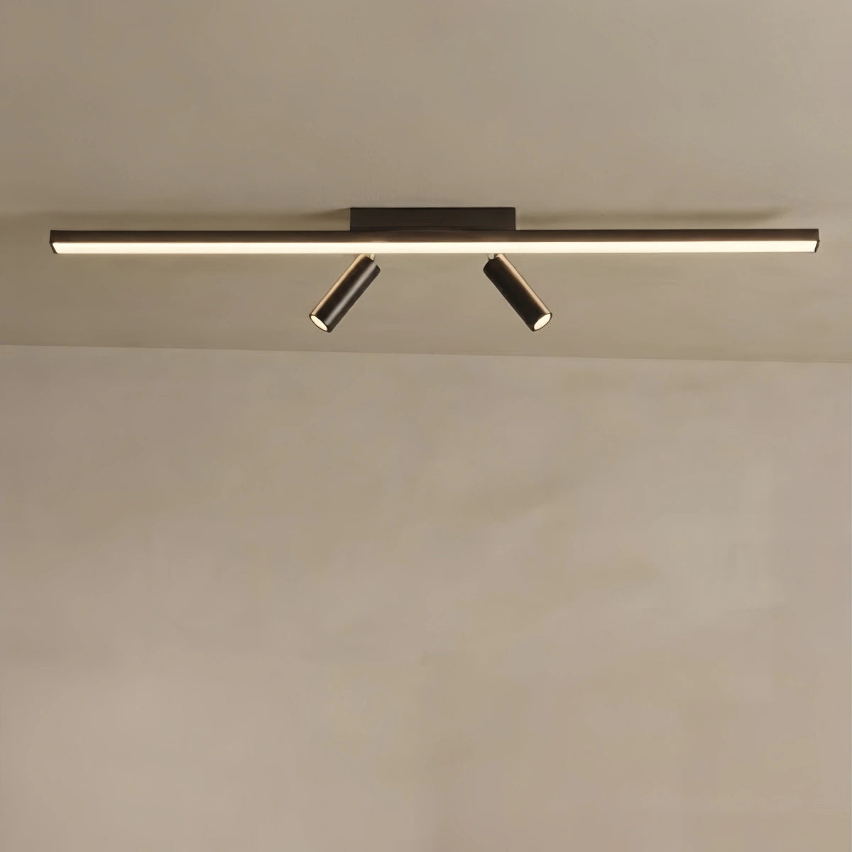 Minimalist Linear Ceiling Light – Black Metal Fixture for Living Room/Bedroom