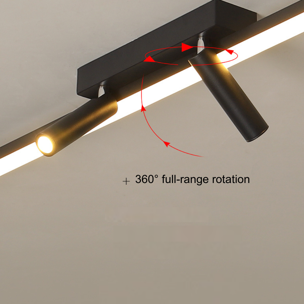 Minimalist Linear Ceiling Light – Black