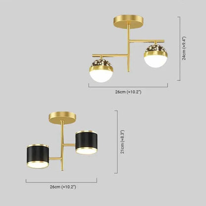 Modern Gold LED Flush Mount Ceiling Light 