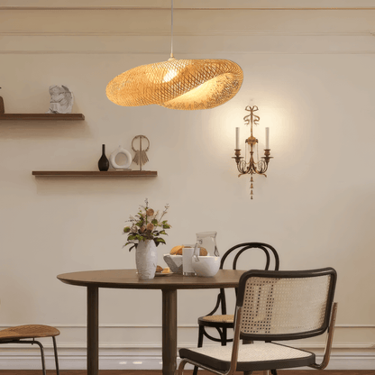Natural - style Woven Pendant Light in Dining Room