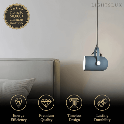 Morandia Modern Pendant Light – Angle-Adjustable Metal Fixture for Bedroom