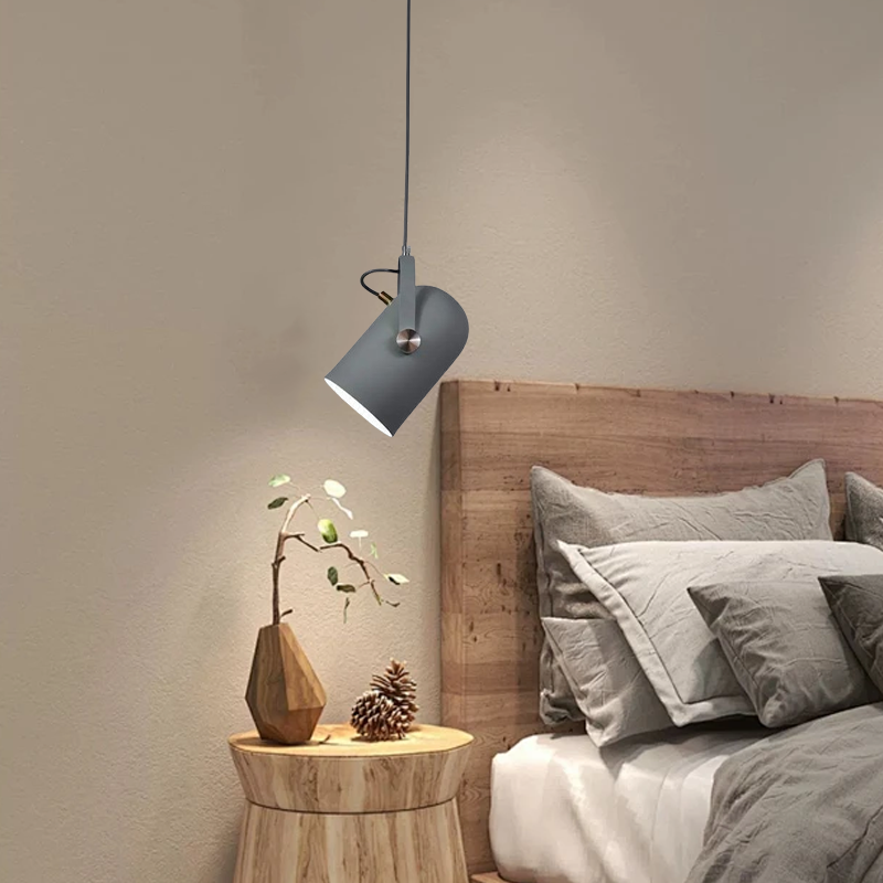 Modern Metal Gray Pendant Light Bedroom