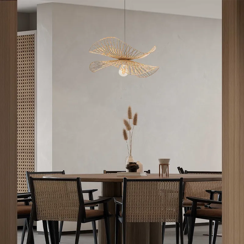 Natural Rattan Pendant Light – Handwoven