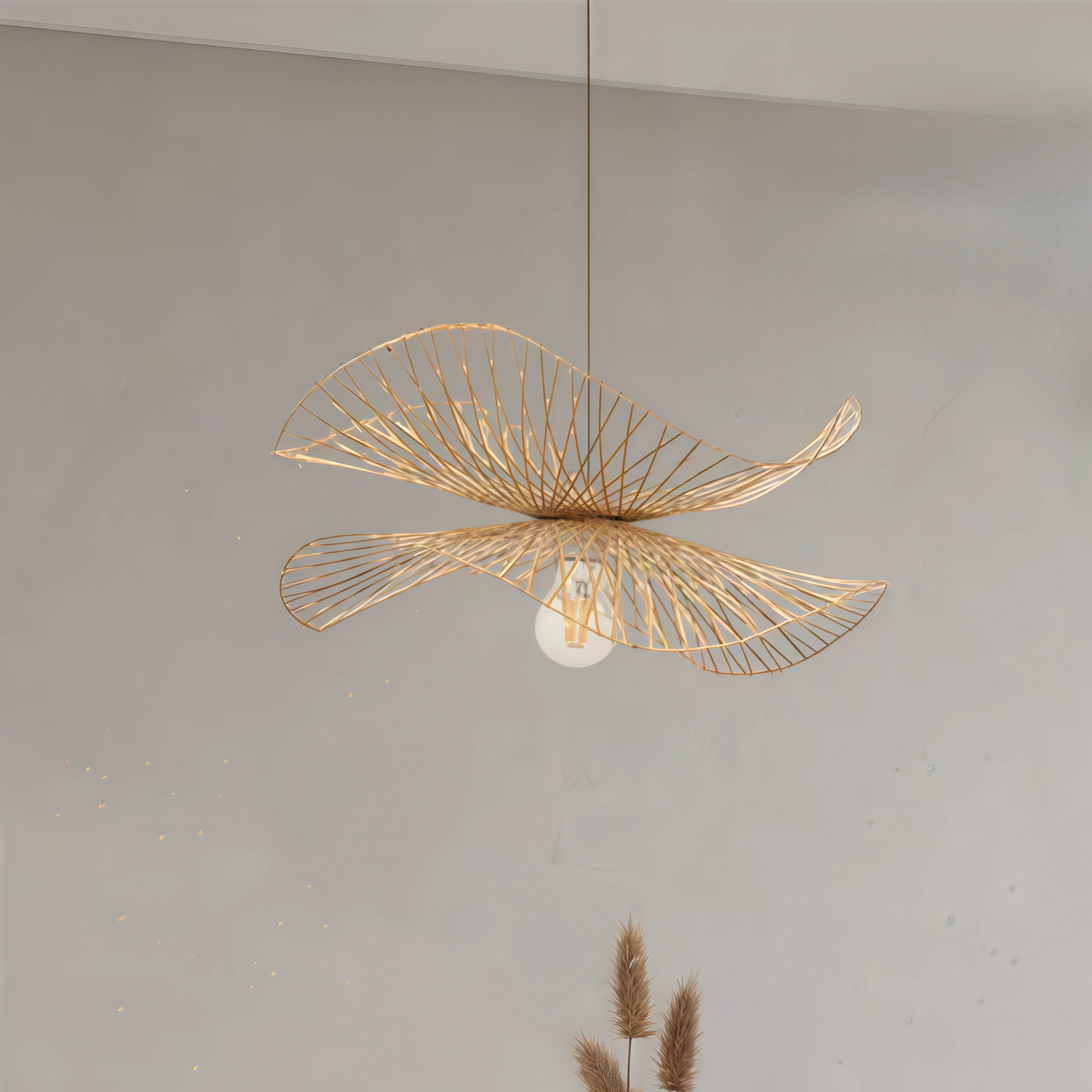 Bamburo Natural Rattan Pendant Light – Handwoven Bamboo Elegance for Dining Room