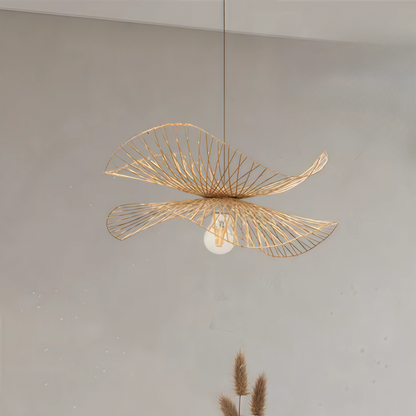 Bamburo Natural Rattan Pendant Light – Handwoven Bamboo Elegance for Dining Room