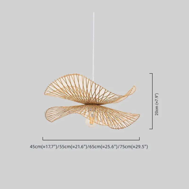 Natural Rattan Pendant Light – Handwoven Size