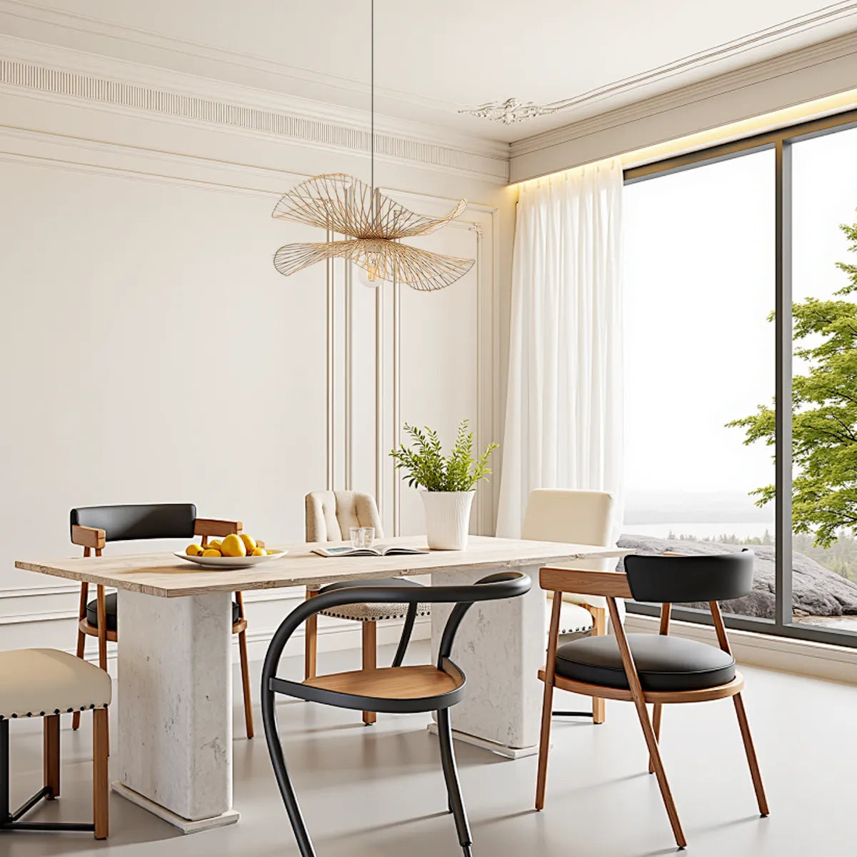 Natural Rattan Pendant Light – Handwoven