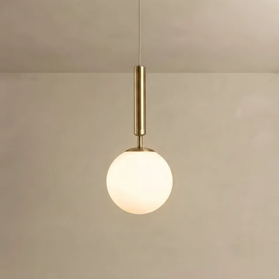 Vetro Modern Gold Pendant Light – Globular Glass/Metal Fixture for Dining Room