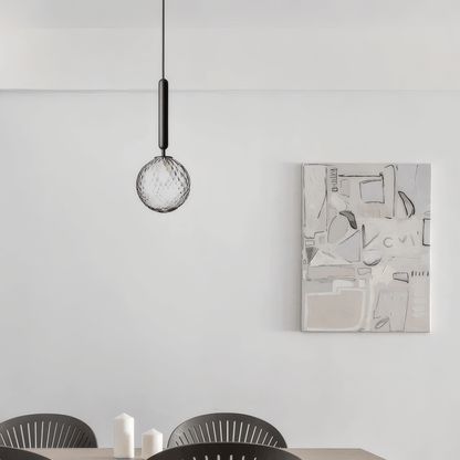 Lámpara colgante Vetro Modern Gold – Luminaria globular de vidrio y metal para comedor