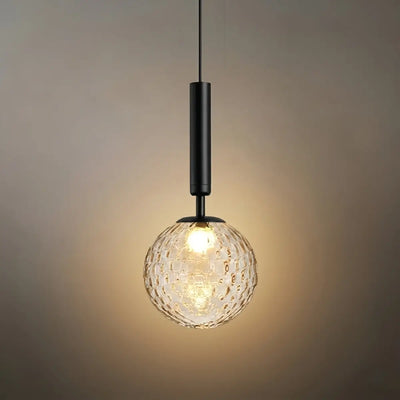 Modern Gold Pendant Light – Globular Glass/Metal Fixture