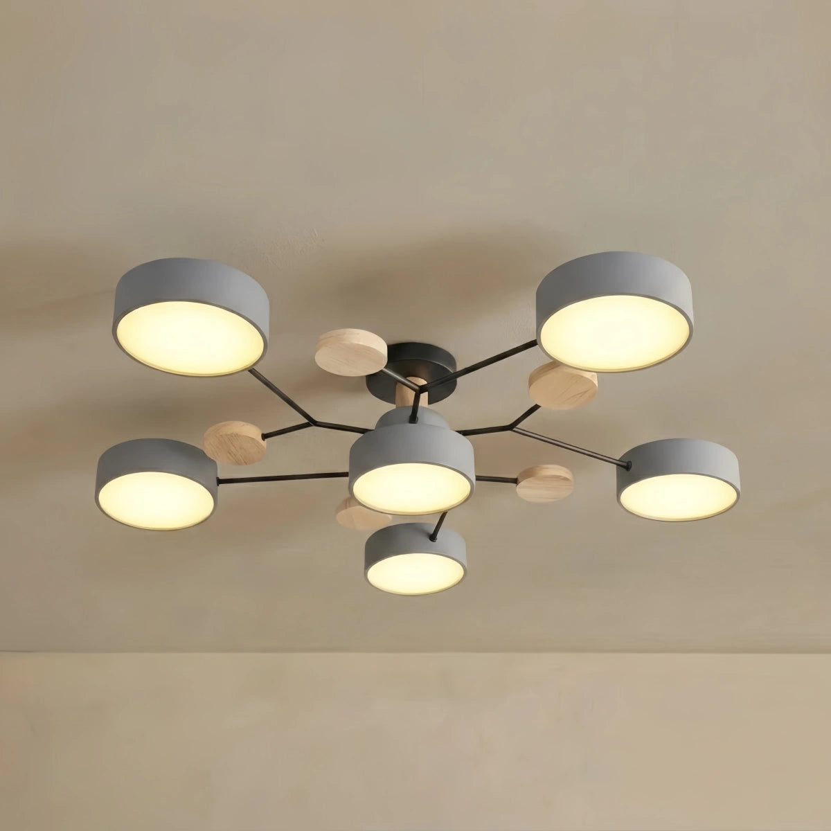  Modern Round Metal Ceiling Light - Multi-Head 