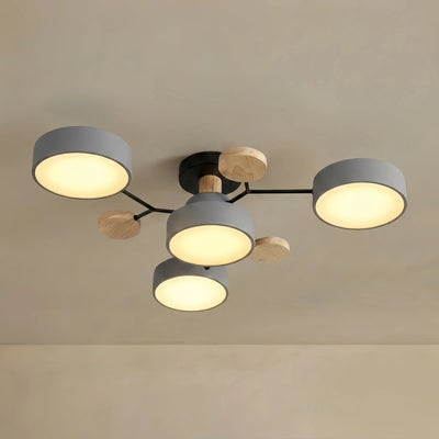 Metal Ceiling Light - Multi-Head in Gray/Green/White 