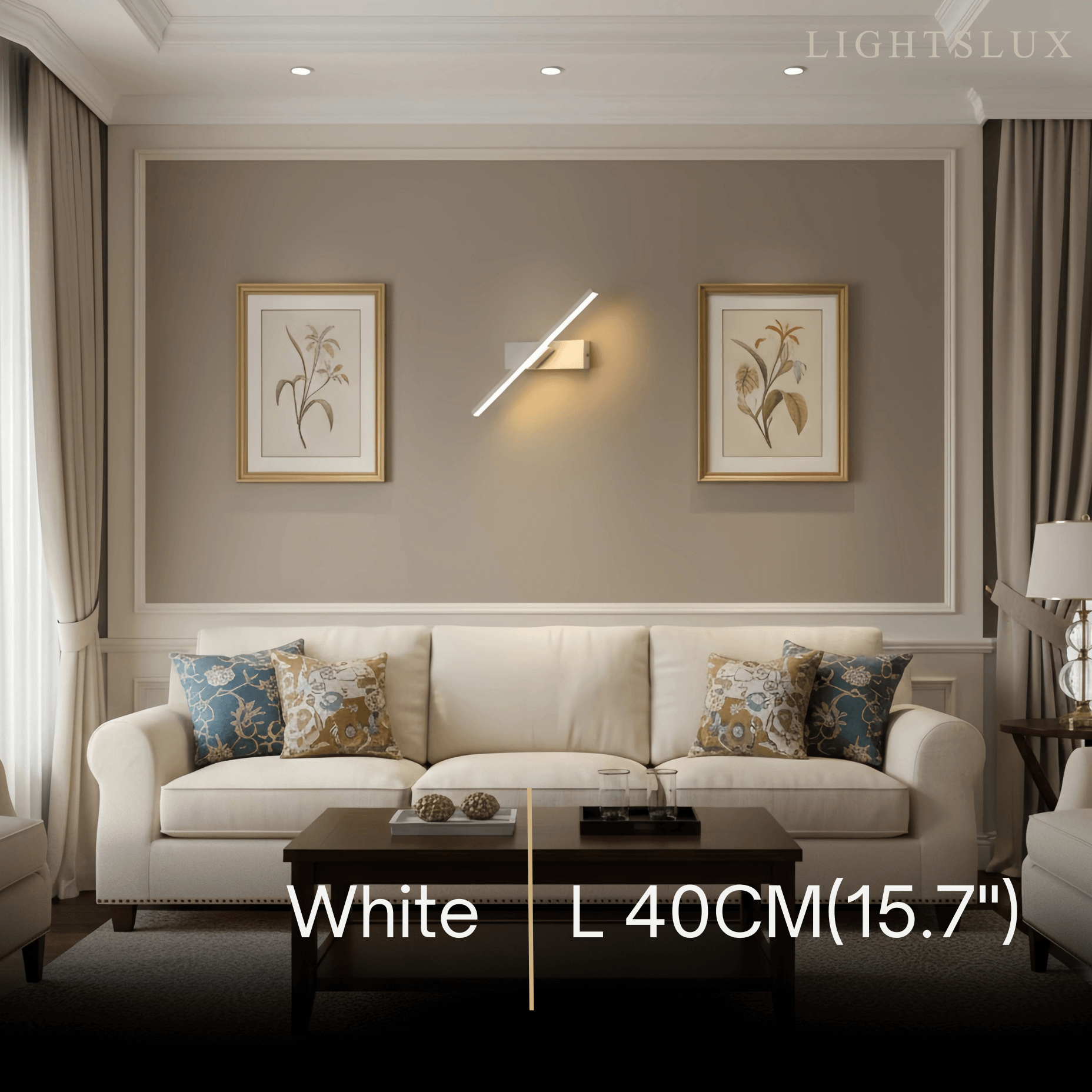 Arcato Modern Linear Wall Lamp – Black/White Metal Fixture for Bedroom