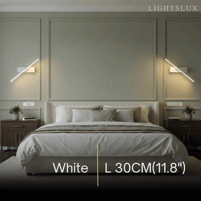 Arcato Modern Linear Wall Lamp – Black/White Metal Fixture for Bedroom
