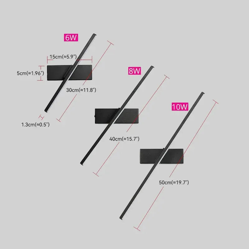 Modern Linear Wall Lamp Size
