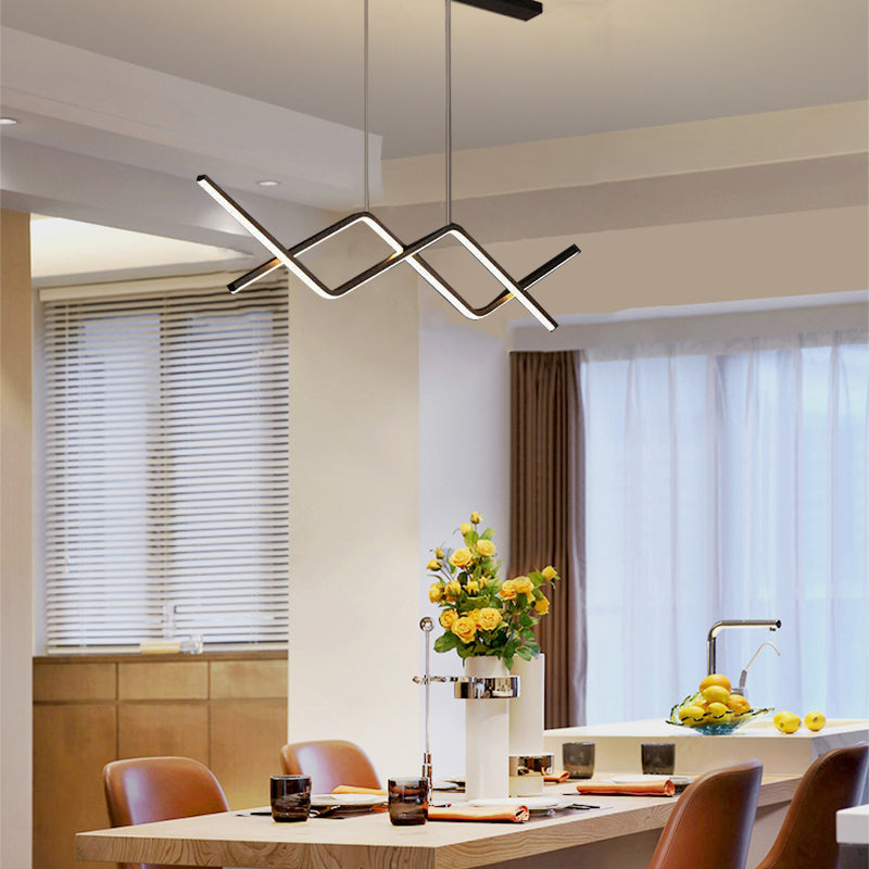 Minimalist Metal Pendant Light - Curve for Dining Room