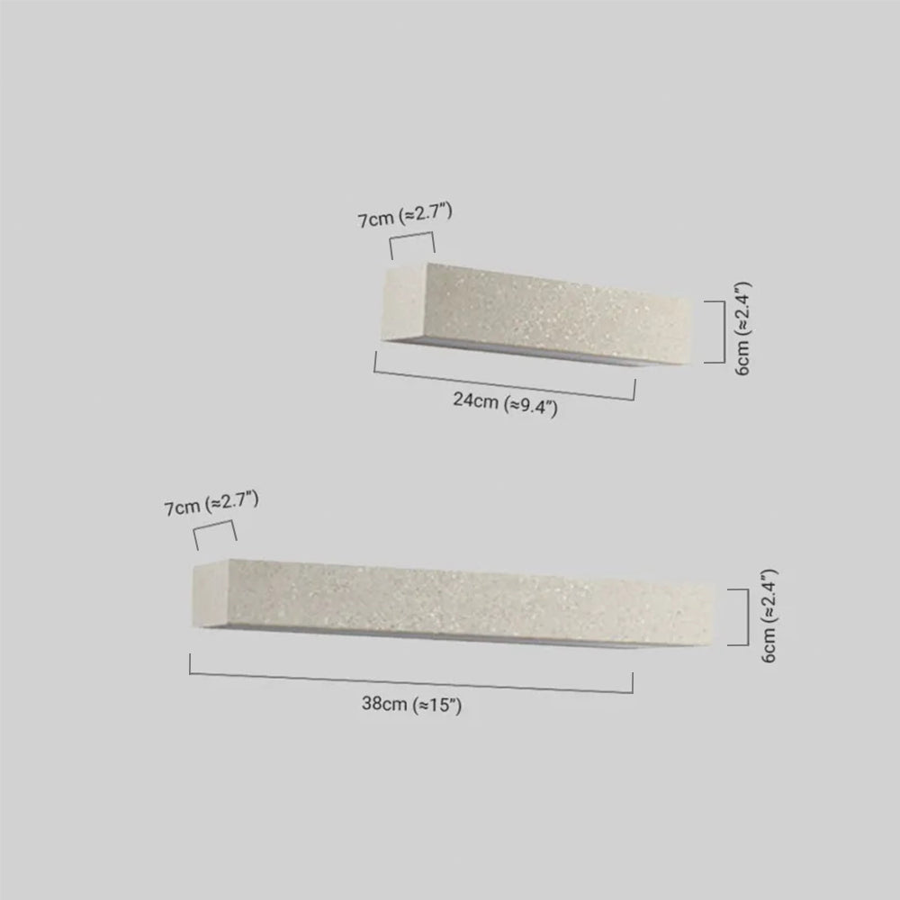 Modern LED Wall Light - Black/White Cement Rectangular
