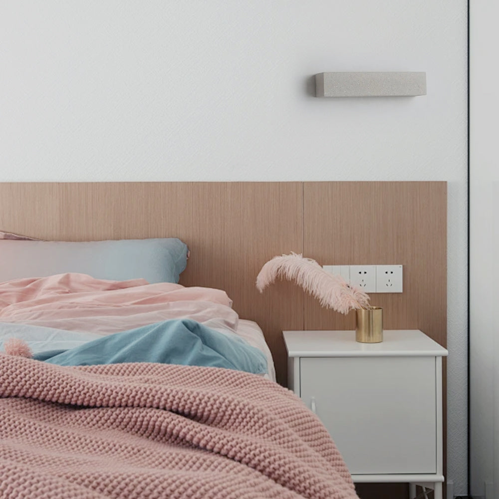 Modern LED Wall Light - Black/White Cement Rectangular