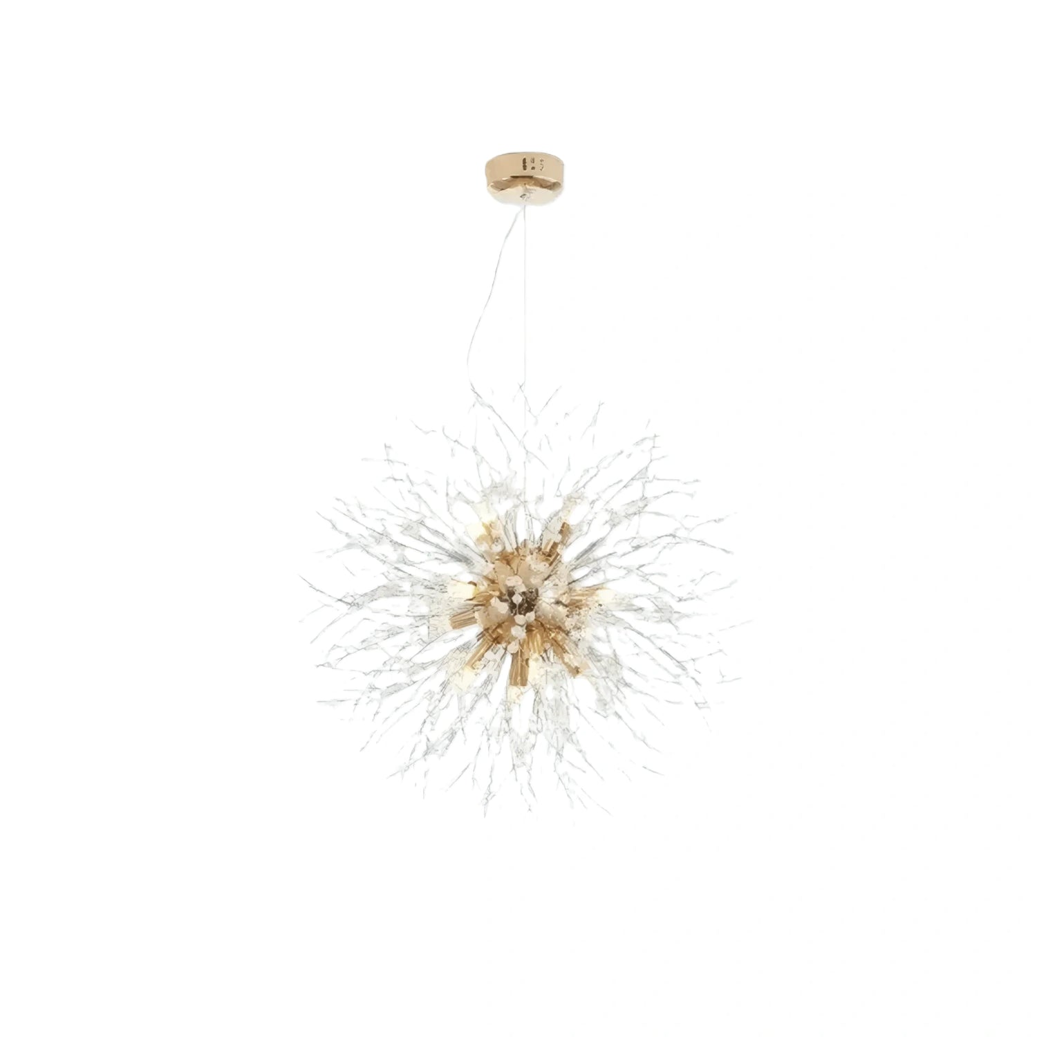 Excelis Modern Dandelion Chandelier – Gold Chrome Ceiling Light for Dining Room