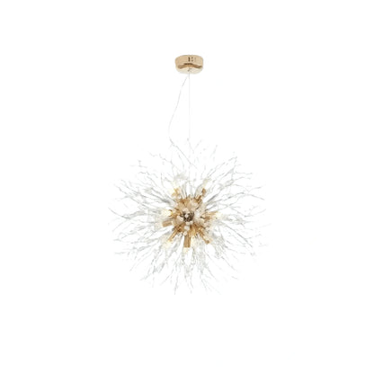 Excelis Modern Dandelion Chandelier – Gold Chrome Ceiling Light for Dining Room