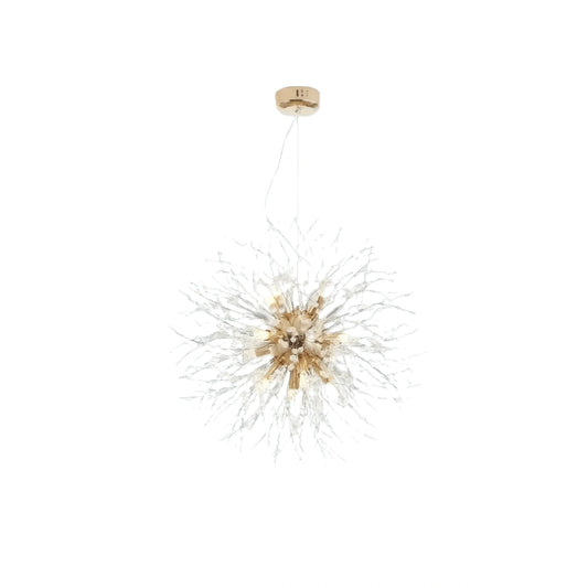 Excelis Modern Dandelion Chandelier – Gold Chrome Ceiling Light for Dining Room