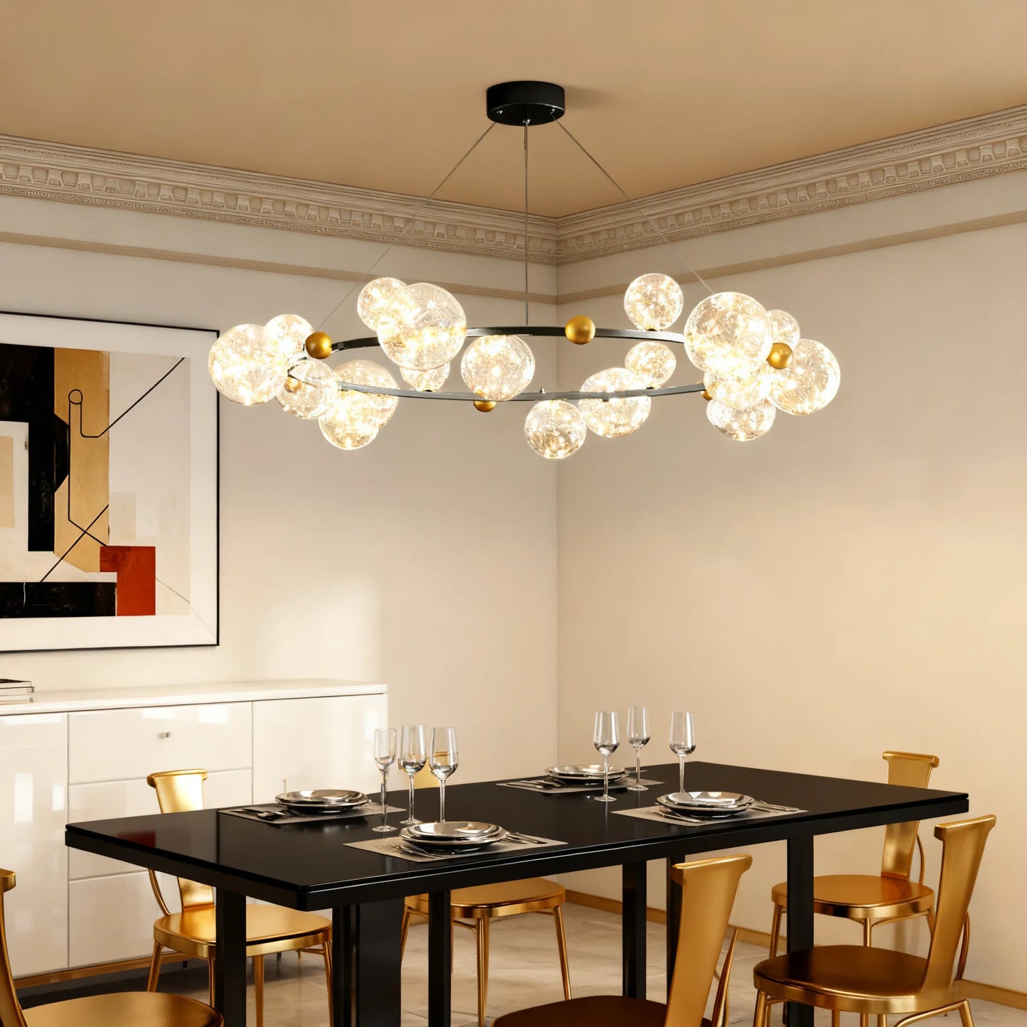 Crystal clear bubble pendant light 