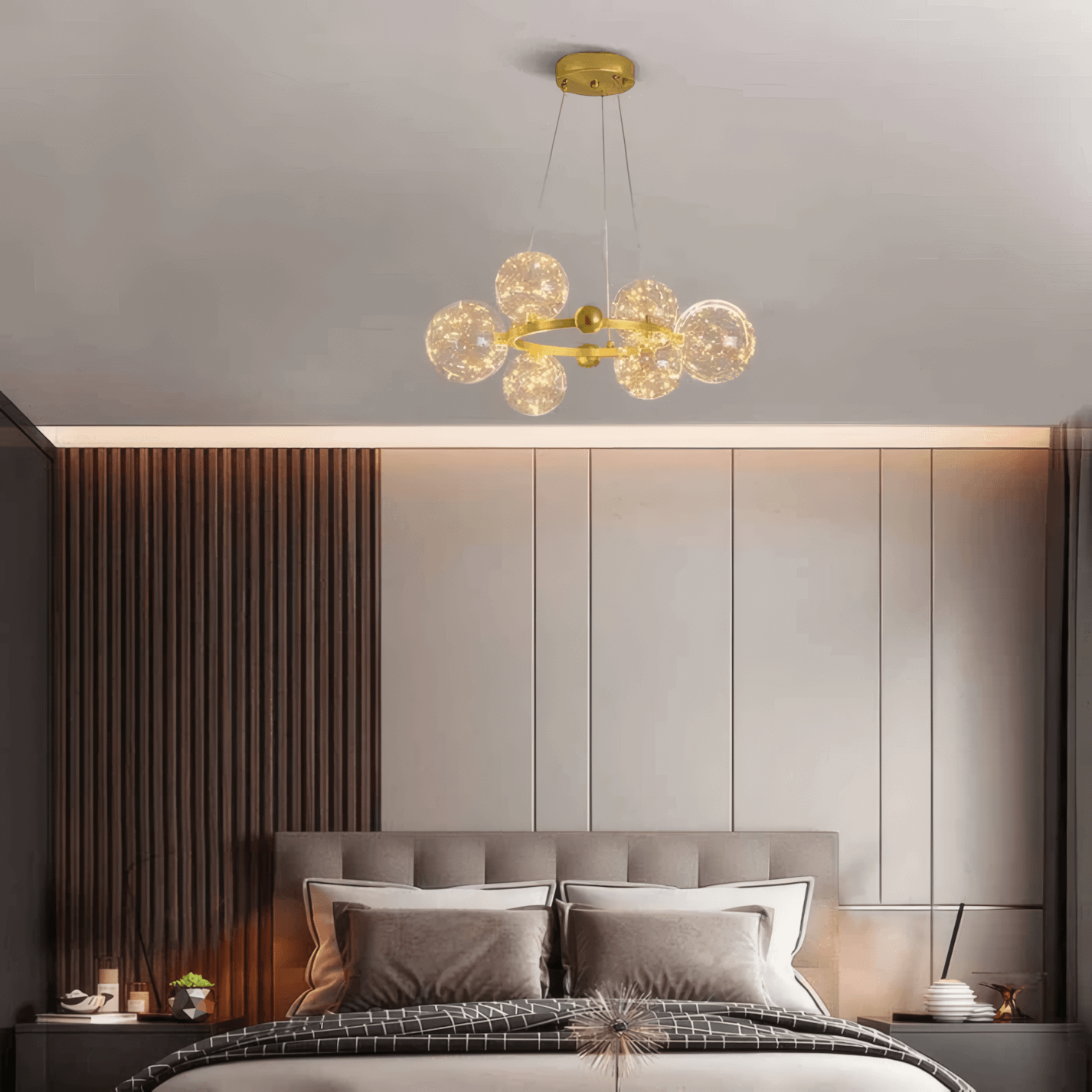 Modern bubble pendant light for bedroom
