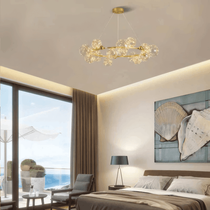 Gold bubble pendant light for Bedroom