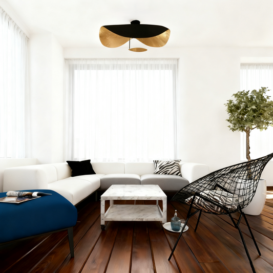 Modern_Black-Gold_Ceiling_Light_Saucer-Shaped_Living-Room