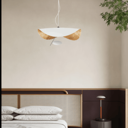 Modern White-Gold Ceiling Light Saucer-Shaped Bedroom